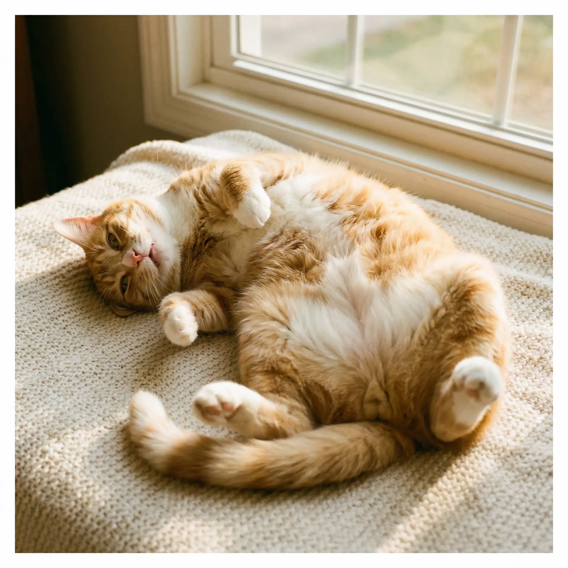 猫咪仰躺露出肚皮 - 久久在热地址获取